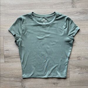Hollister Women's Sage Green Tee